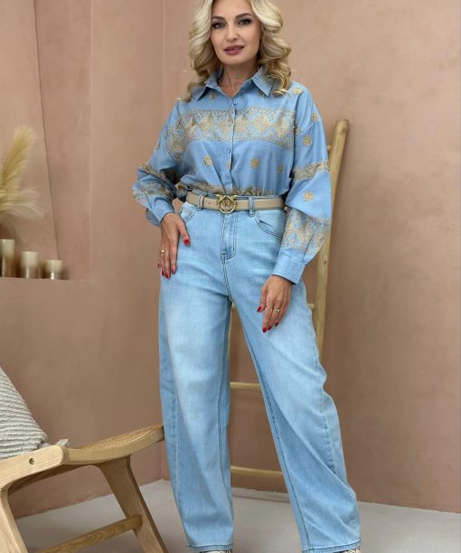 Džinsai "Baggy", šviesiai žydra spalva