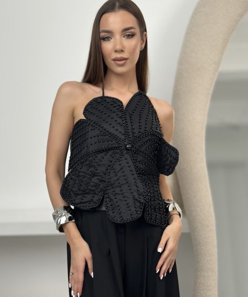 Juoda palaidinė „ Gėlė ”