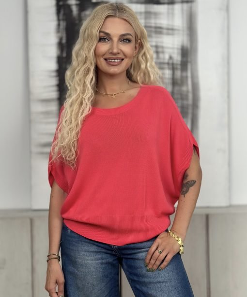 Palaidinė, kimono tipo, koralo spalva