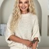 Megztinis 3/4 rankovės  „Debesėlis”pieno spalvos