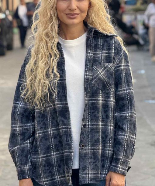 Languoti marškiniai, "Vintažas", džinso spalvos