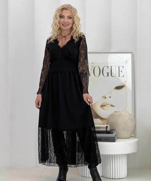 Alternative view of Suknelė "Renesansas", juoda spalva