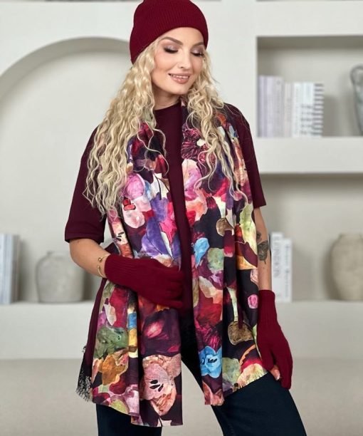 Šalikas "Spalvotos gėlės"