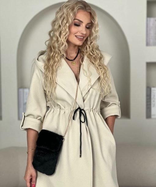 Alternative view of Eko kailio maža rankinė, juoda spalva