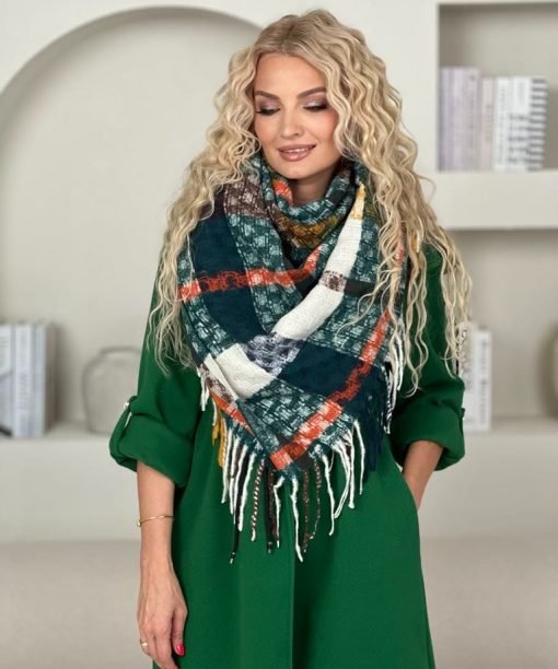 Alternative view of Šalikas "Languotas", smaragdo spalva