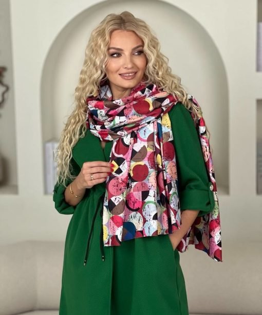 Šalikas " Geometrija" , spalvoti apskritimai