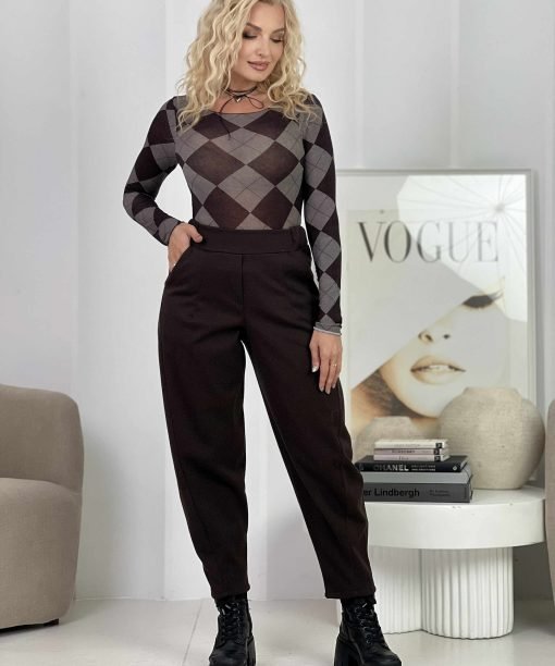 Kelnės "Baggy", šokolado spalva