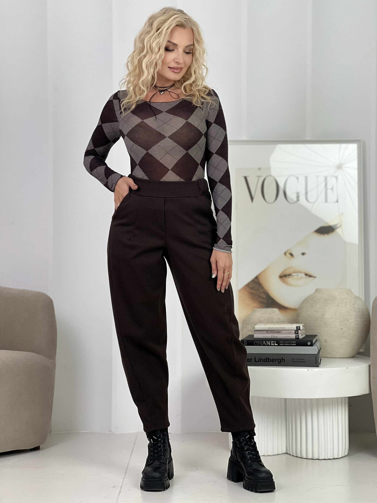 Kelnės "Baggy", šokolado spalva