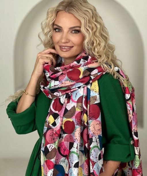 Alternative view of Šalikas " Geometrija" , spalvoti apskritimai