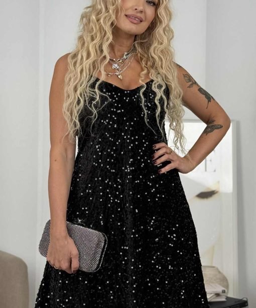 Alternative view of Sukelė "Blizgutis", petnešėlės, juoda spalva