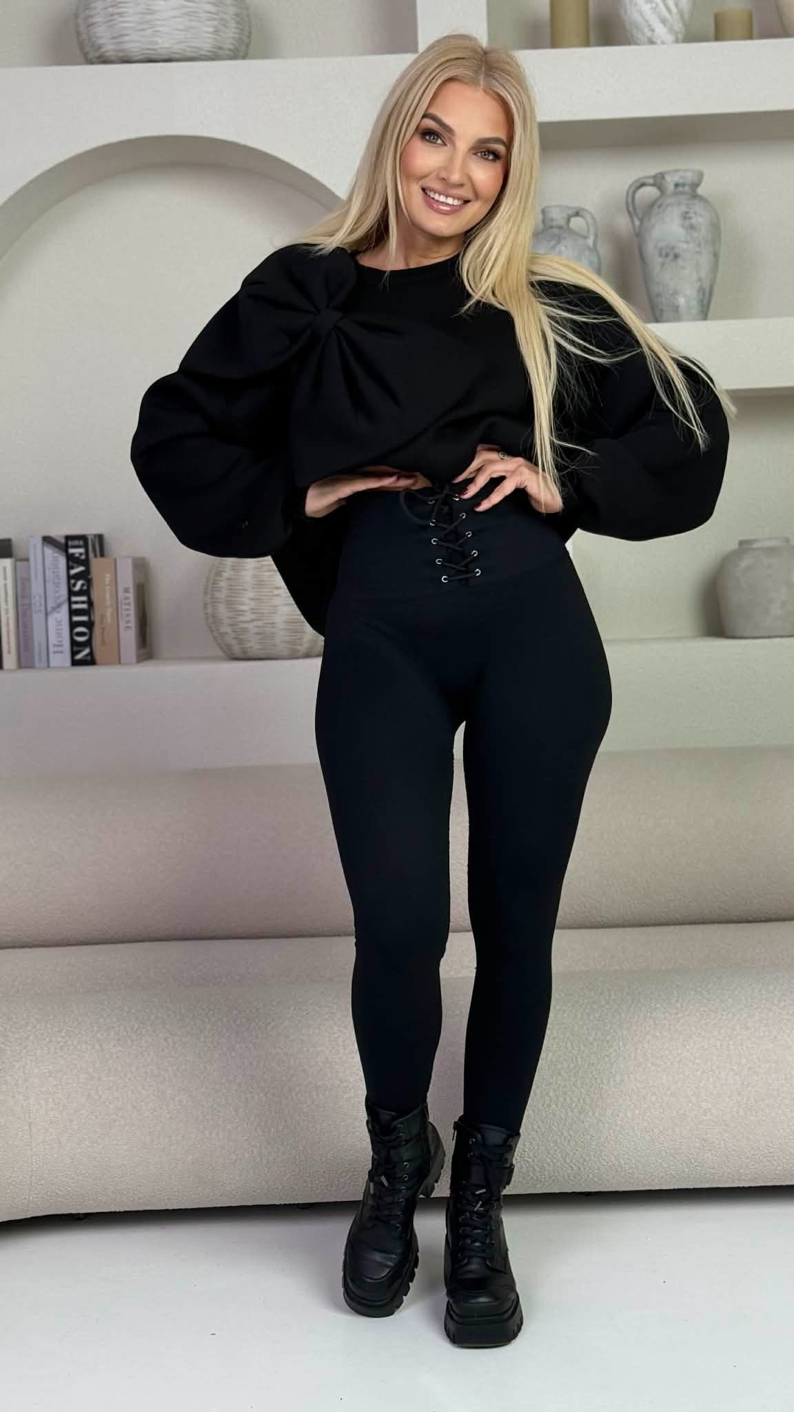 Tamprės, korsetinės, juoda spalva - Image 2