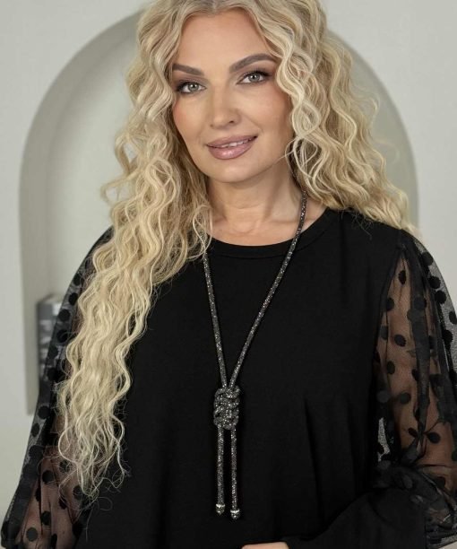 Alternative view of Kaklo papuošalas "Mazgas", grafito spalva