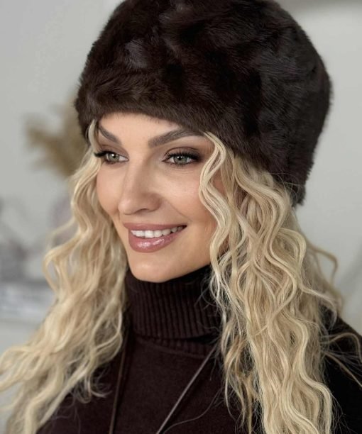 Alternative view of Kailinė kepurė, šokolado spalva