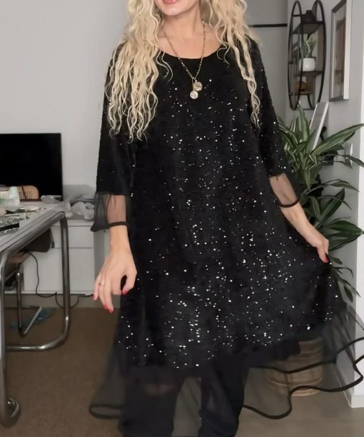 Suknelė "Blizgantis drugelis", juoda spalva
