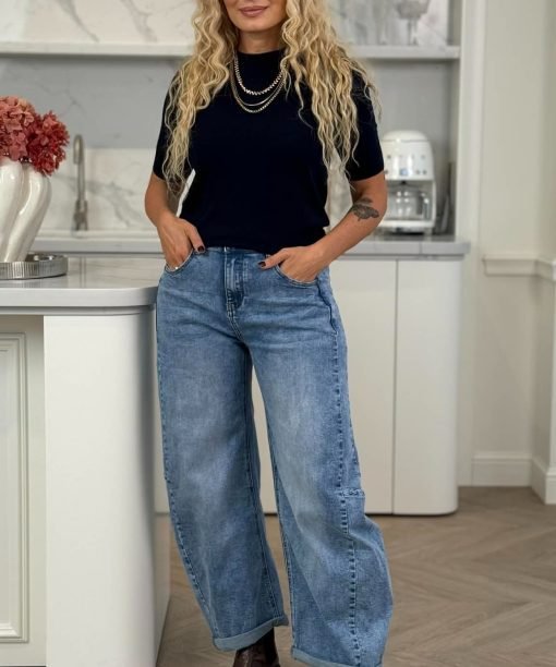 Alternative view of Džinsai baggy, šviesiai mėlyni