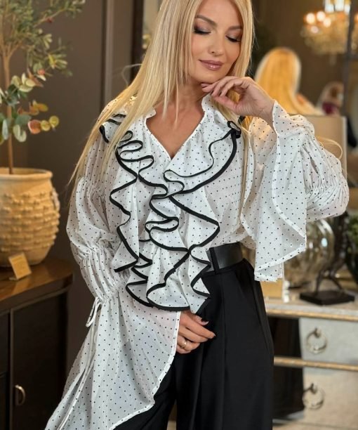 Palaidinė "Prancūziška" su žirniukais, balta spalva