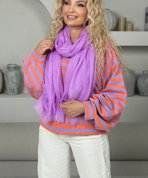 Alternative view of Šalikas "Vienspalvis", levandų spalva