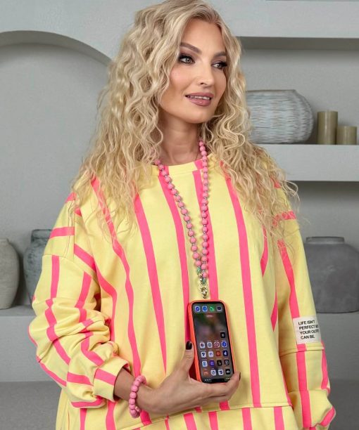 Karolių "Telefonui" ir apyrankės rožinis rinkinys