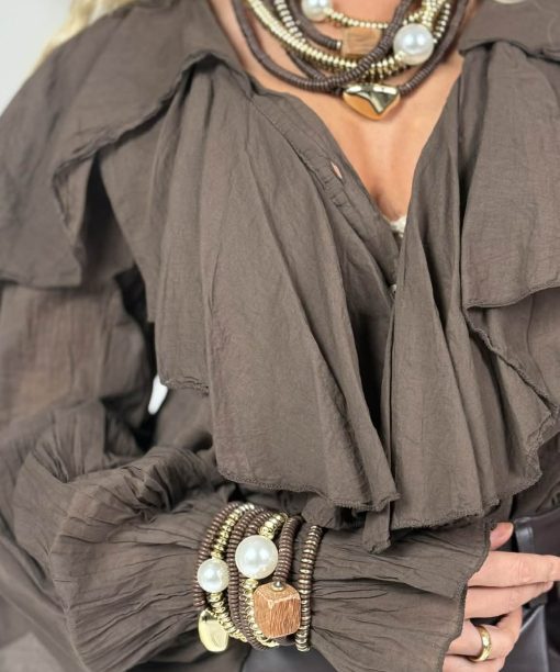 Alternative view of Kaklo papuošalas “Afrika”, masyvus, ruda spalva