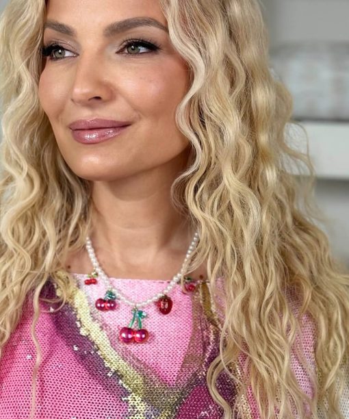 Alternative view of Kaklo papuošalas "Vyšnios ir perliukai"