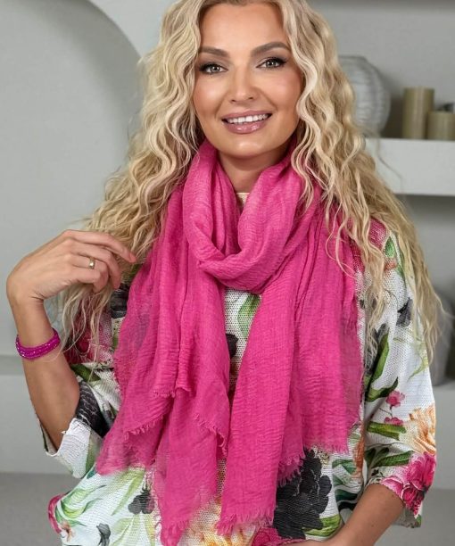 Alternative view of Šalikas "Vienspalvis", fuksijos spalva