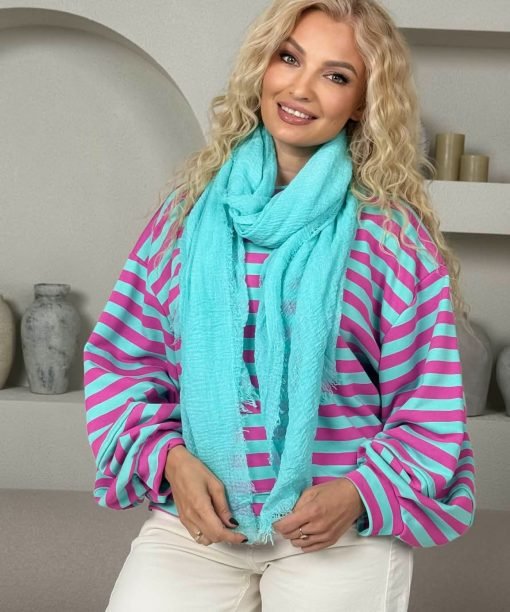 Šalikas "Vienspalvis", mėtų spalva