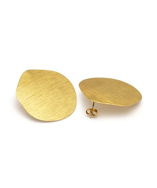 Alternative view of Auskarai “Didelė moneta”, aukso spalva