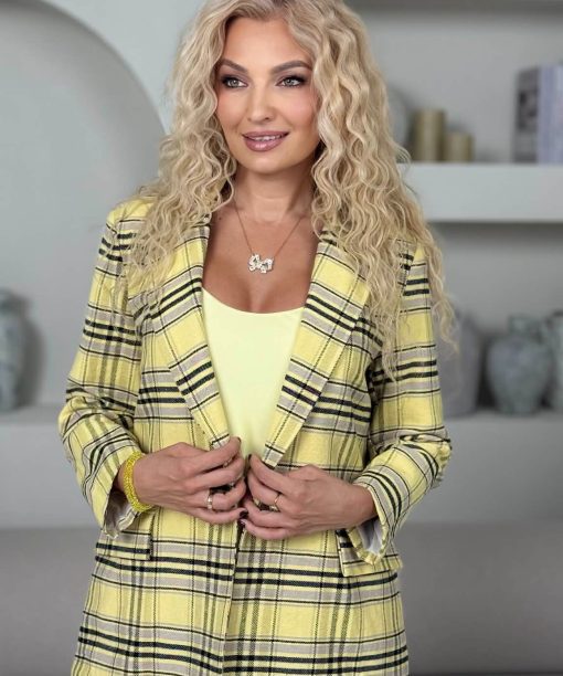 Švarkas "Languotas", geltona spalva