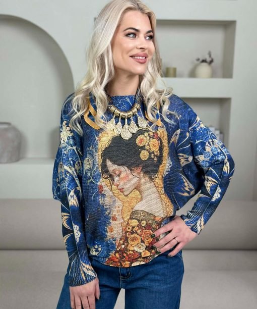 Megztinis "Mergina iš sapno", mėlyna spalva