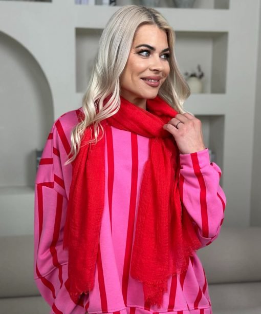 Šalikas "Vienspalvis", raudona spalva