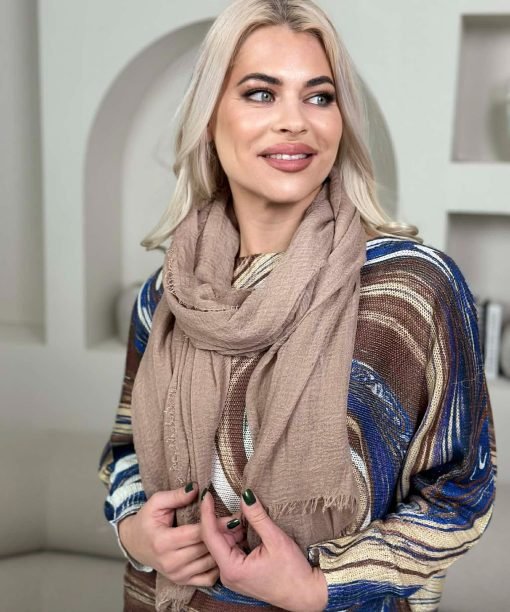 Alternative view of Šalikas "Vienspalvis", kapučino spalva