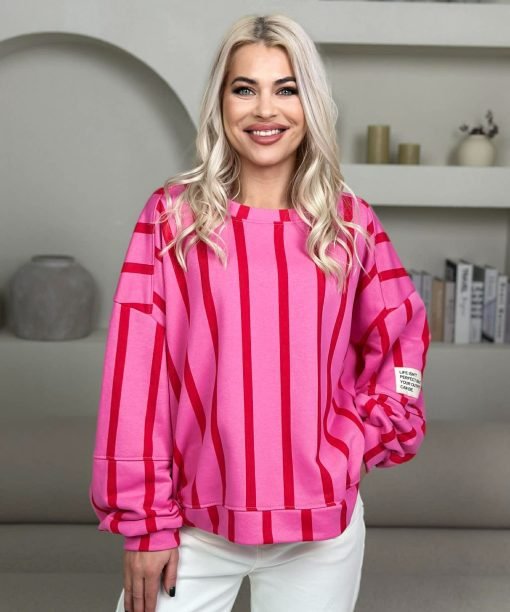 Alternative view of Džemperis "Kanarėlė" , fuksija/raudona