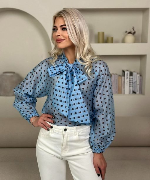 Alternative view of Palaidinė "Žirniukai", žydra spalva