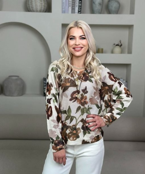 Alternative view of Megztinis "Šokoladinės gėlės"