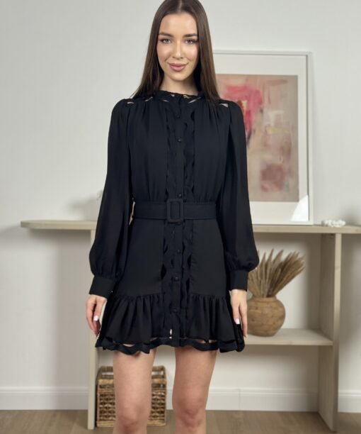 Alternative view of Suknėlė "Bangelės", trumpa, juoda spalva