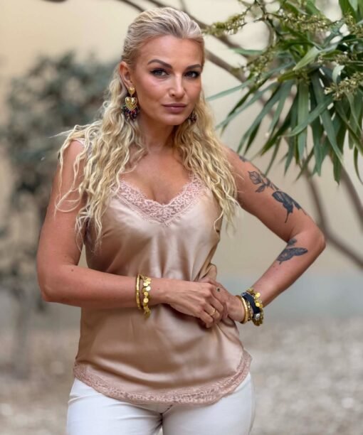 Apatinukas "Nėrinukų petnešos", įdegusio kūno spalva