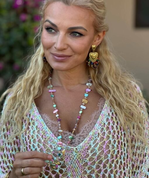 Kaklo papuošalas "Akmenėliai", pastelė