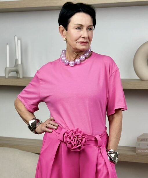 Marškinėliai "Klasika", fuksijos spalva