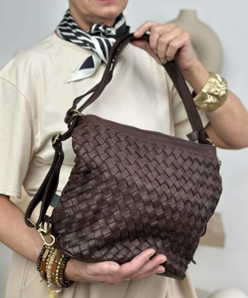 Alternative view of Rankinė, nat.oda , "Transformeris" pinta, šokolado spalva