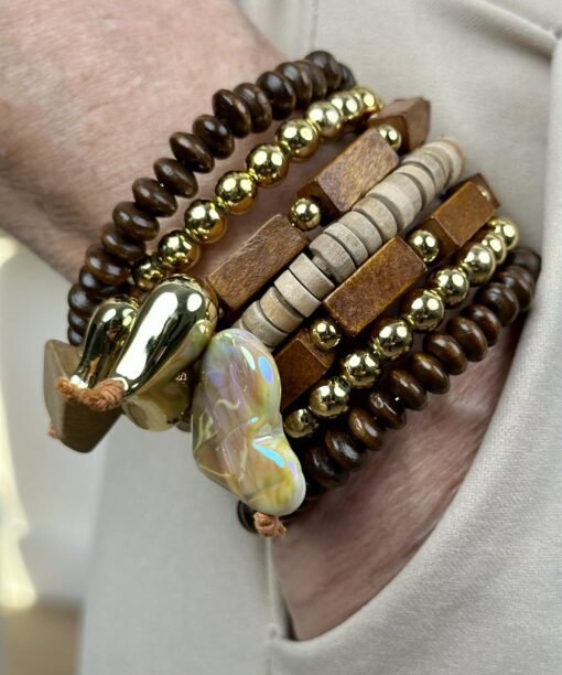 Apyrankės “Auksinė širdėlė" masyvi, ruda spalva