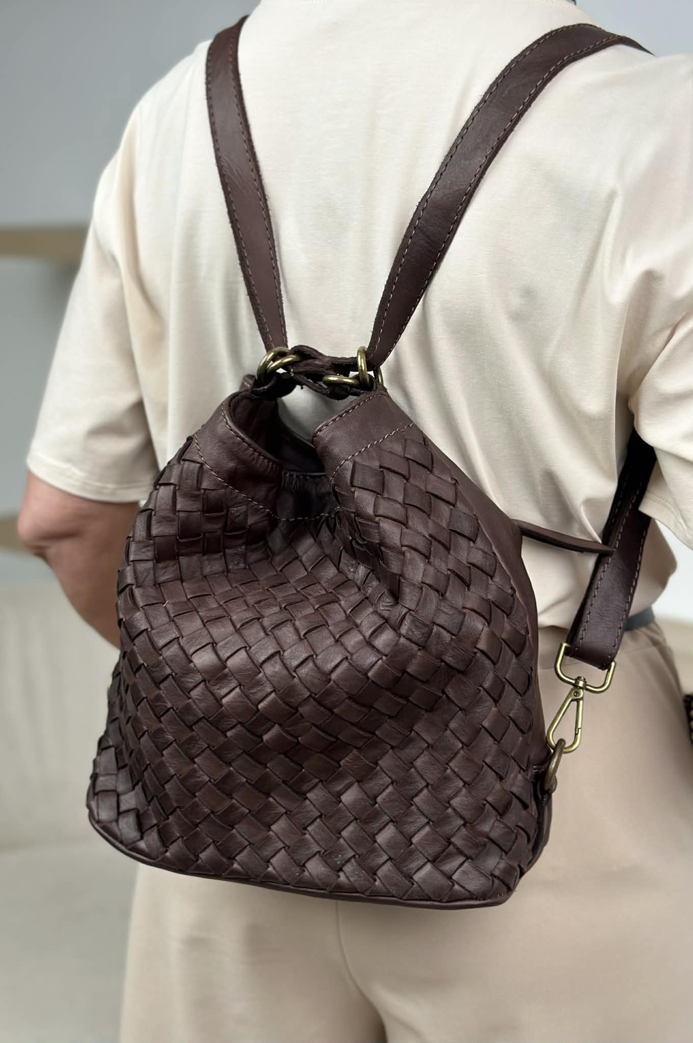 Rankinė, nat.oda , "Transformeris" pinta, šokolado spalva