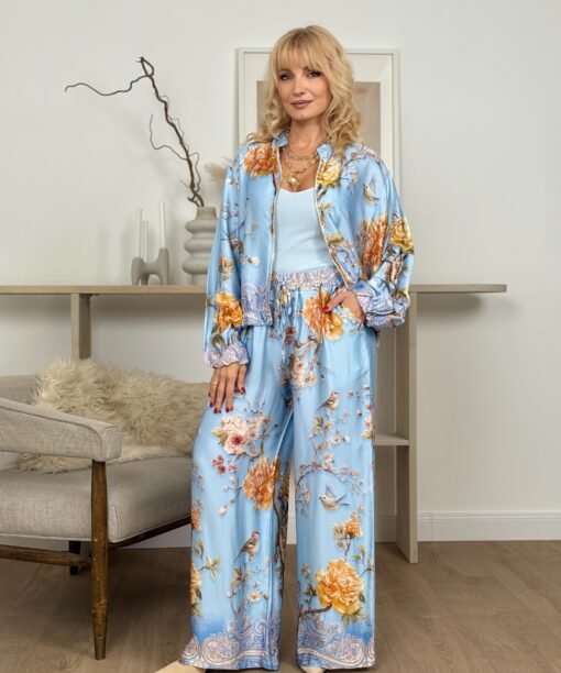 Alternative view of Kostiumėlis "Didelės gėlės Bijūnai", žydra spalva