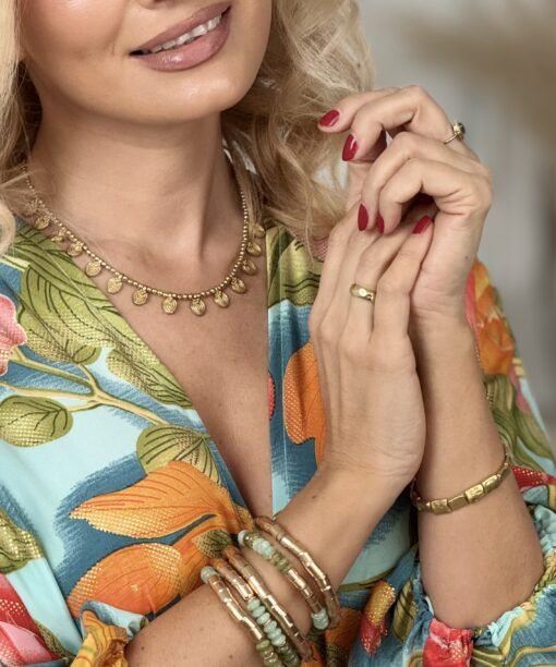 Alternative view of Apyrankių rinkinys "Murano", aukso/ mėtų spalva