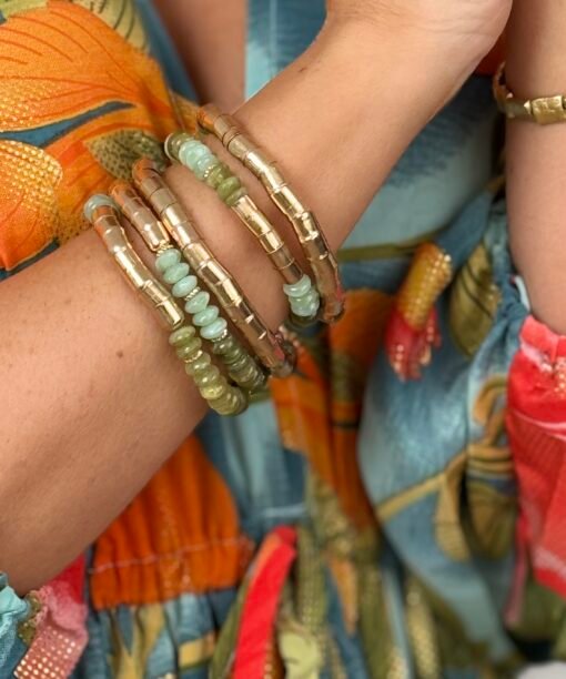 Apyrankių rinkinys "Murano", aukso/ mėtų spalva