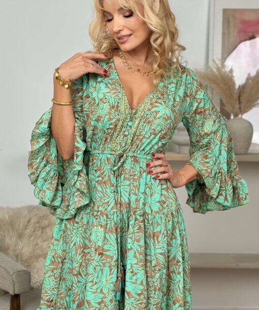 Alternative view of Suknelė "Getsby", mėtų/kapučino spalva