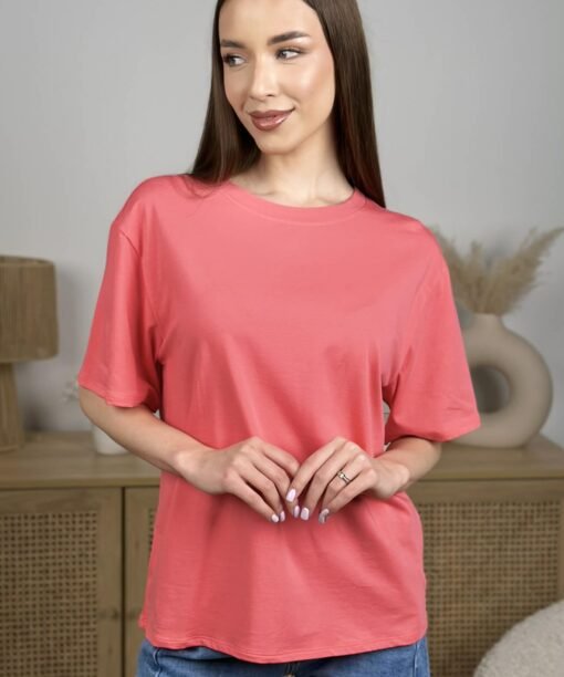 Alternative view of Marškinėliai "Klasika", koralų spalva