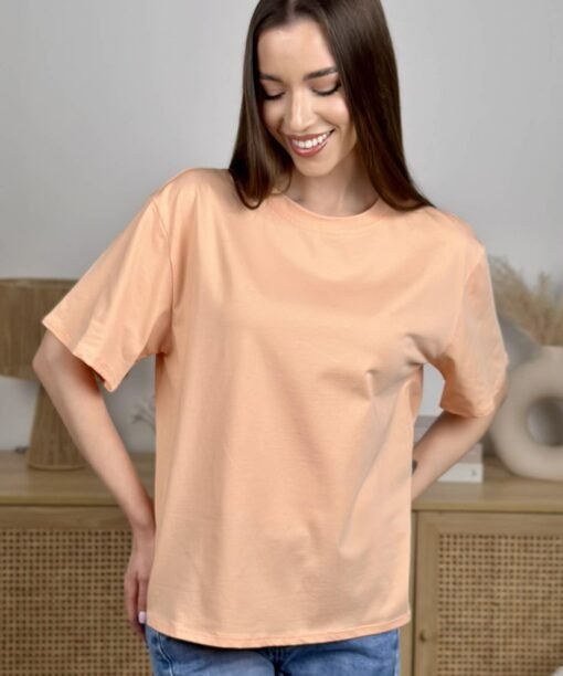 Marškinėliai "Klasika", persiko spalva