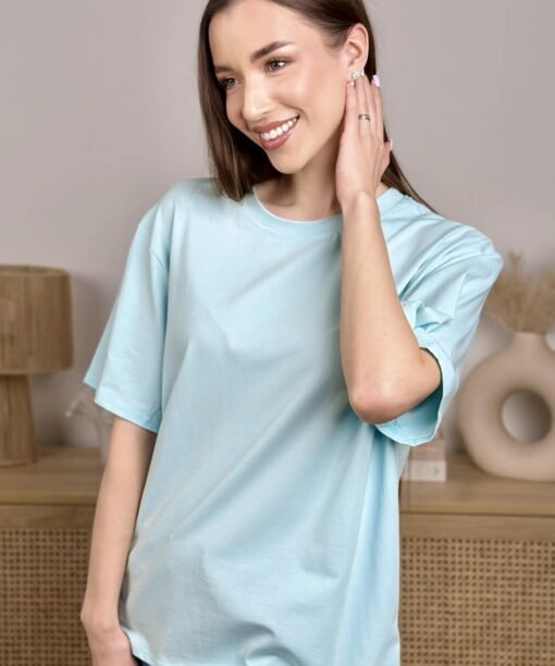 Marškinėliai "Klasika", žydra spalva