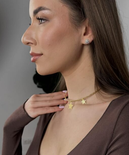 Alternative view of Kaklo papuošalas "Lankelis su žvaigždėmis"