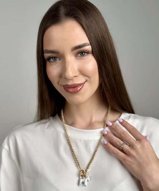 Alternative view of Kaklo papuošalas, Šuniukas, balta spalva